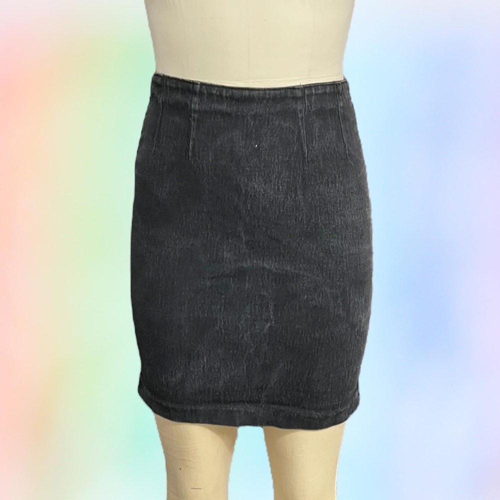 Vintage 90s JOU JOU washed black denim colored skirt size 2/4